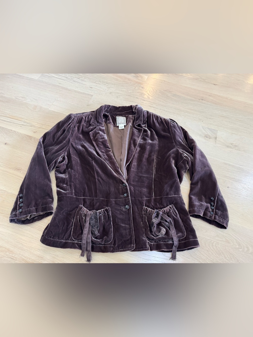 Vintage Polo Ralph Lauren Victorian Silk lined lVelvet Jacket Blazer brown XL